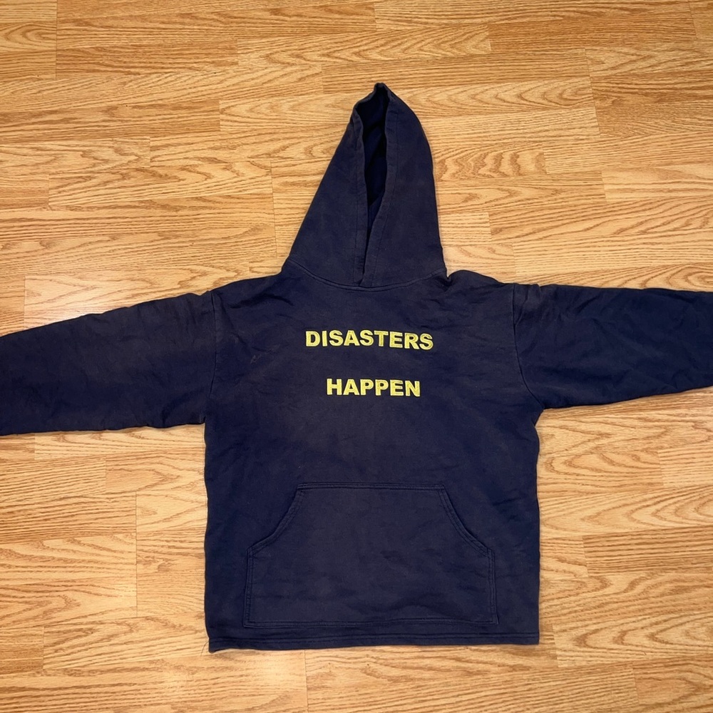Vintage designer hoodie “disasters happen”